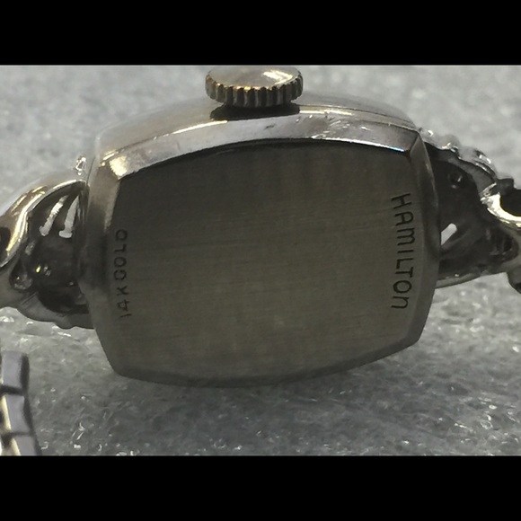 *Vintage 14K Diamond Hamilton Watch, Works - Picture 5 of 5